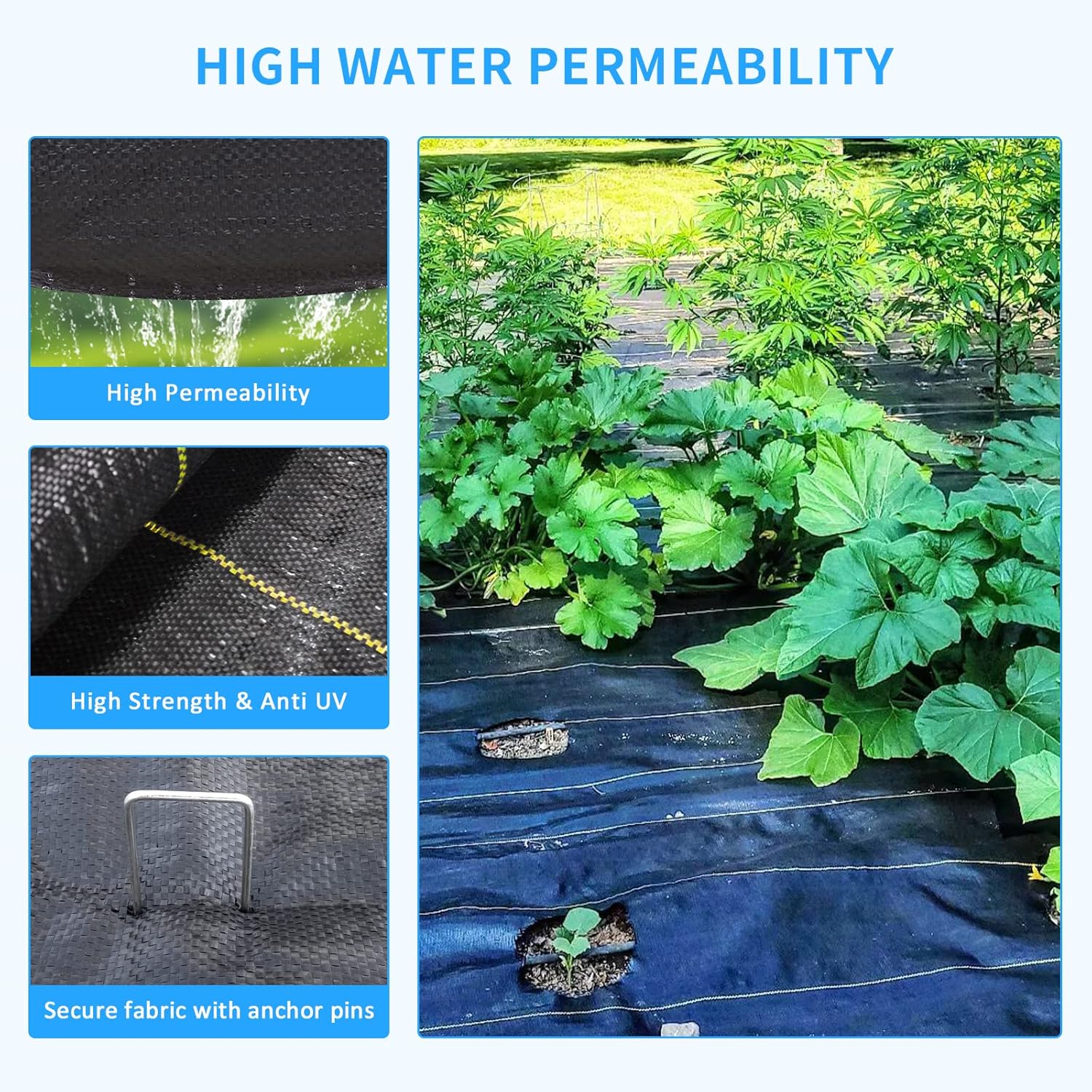 4ft x300ft Black Weed Barrier Landscape Premium Fabric-Heavy Duty Woven Ground Cloth with Superior Permeability Weed Control Convenient Design