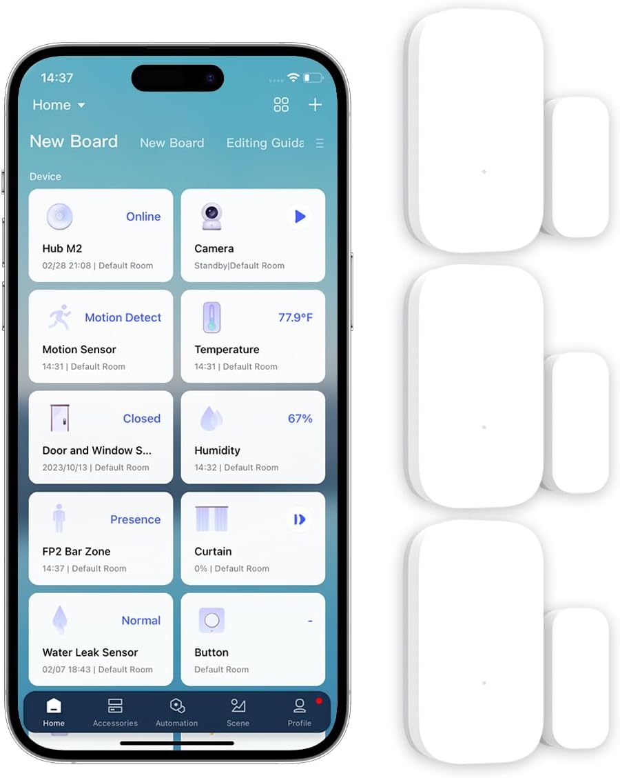 Aqara Door and Window Sensor Kit - 3 Pack, Requires AQARA HUB, Zigbee Connection, Wireless Mini Contact Sensor for Smart Home Automation, Compatible with Apple HomeKit, Alexa, Works with IFTTT