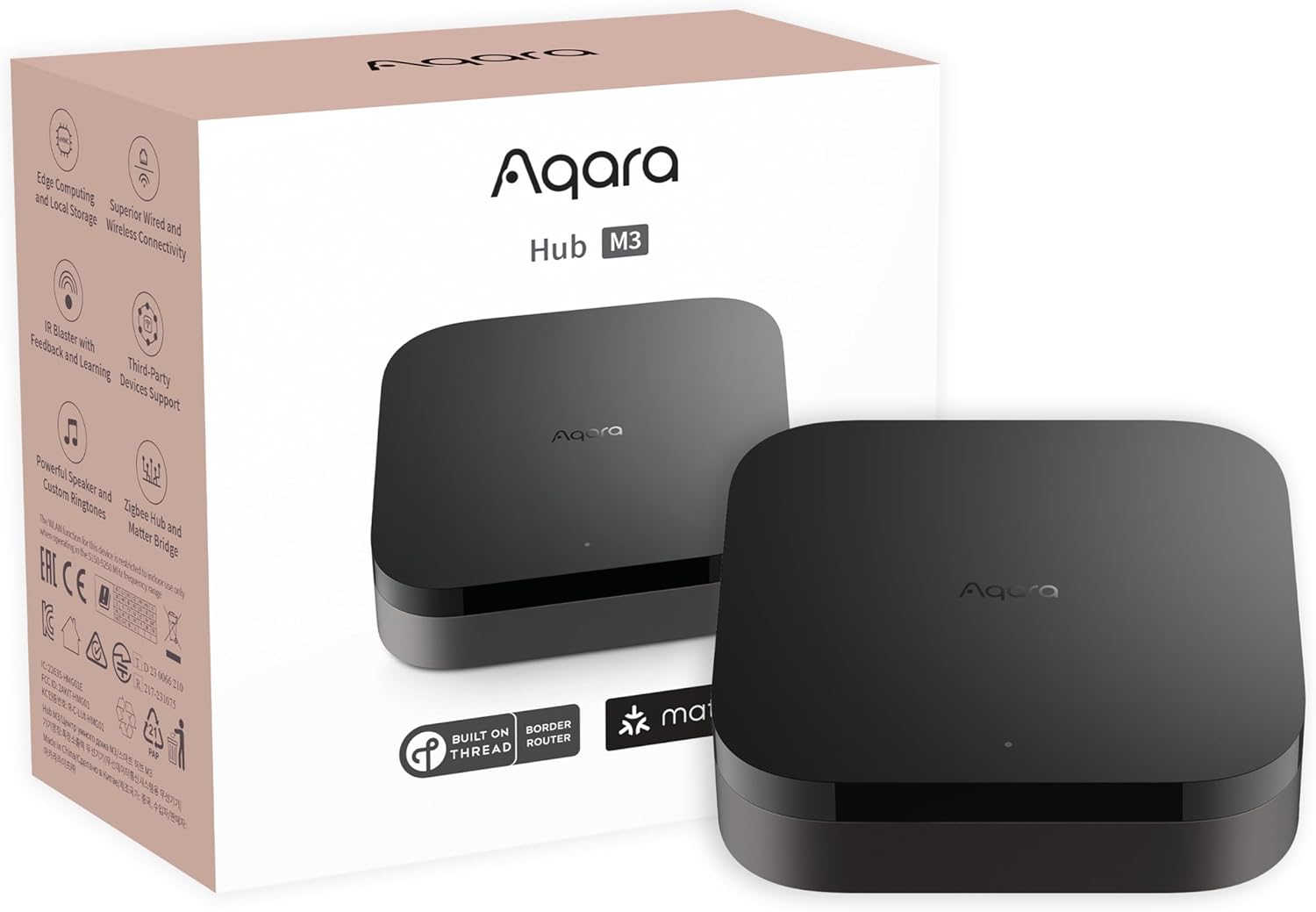 Aqara Smart Hub M3 for Home Automation, Matter Controller, Thread Border Router, Features Zigbee, Bluetooth, Wi-Fi, PoE, IR, Supports Alexa, Apple HomeKit, SmartThings, IFTTT