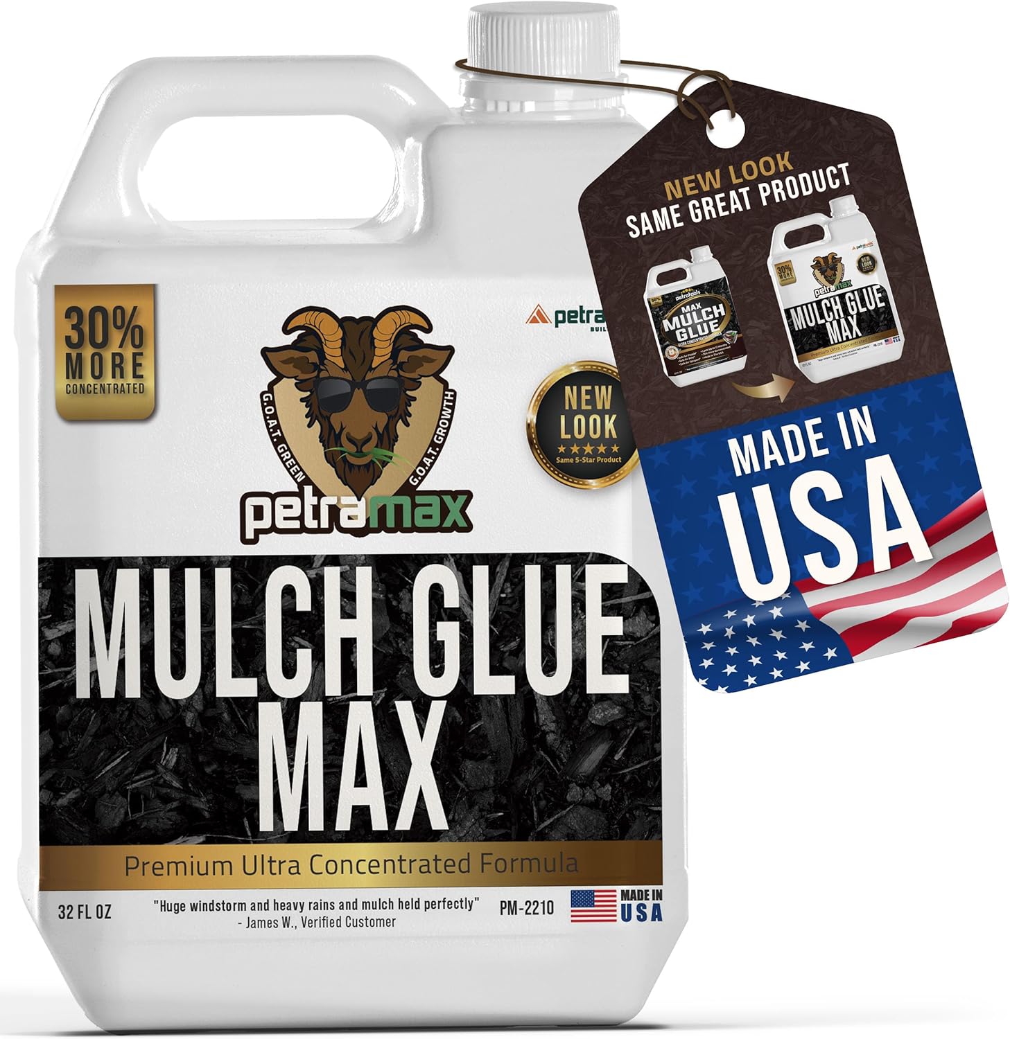 PetraMax Mulch Glue for Landscaping Max Concentrate, Gravel Glue and Gravel Binder Glue, Pea Gravel, Mulch and Rock Glue for Landscaping, Glue Mulch for Landscaping, Landscape Rock Glue (Max, 32oz)