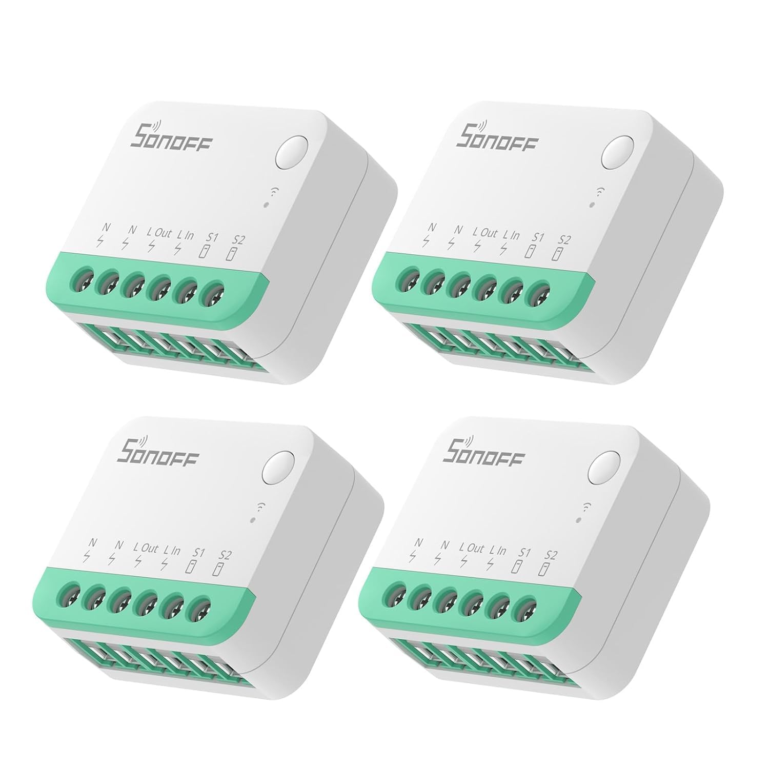 SONOFF MINIR4M 10A Matter Smart Switch, Universal DIY Module for Smart Home Automation Solution, Work with Alexa  Google Home, No Hub Required, 4 Pack